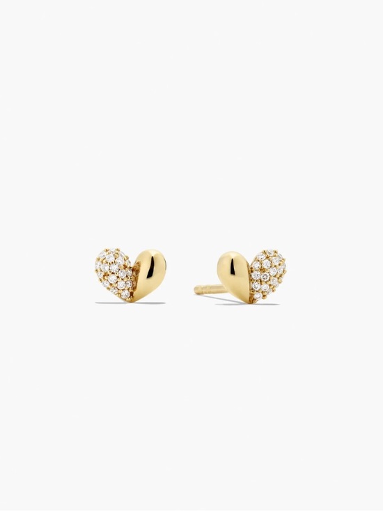 Mejuri Jewelry - 💛 {PRICE FIRM} Mejuri 14k Gold Pave Heart Stud Earrings